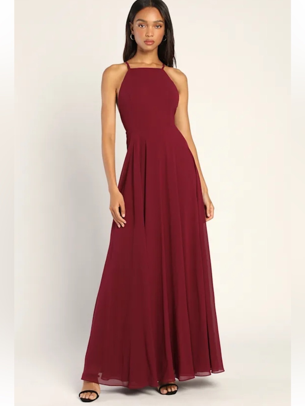 Lulus Mythical Kind of Love burgundy Maxi Dress size S